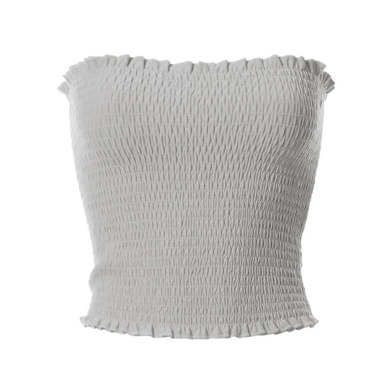 MixMatchy Women's Solid Smocked Tube Top - Walmart.com