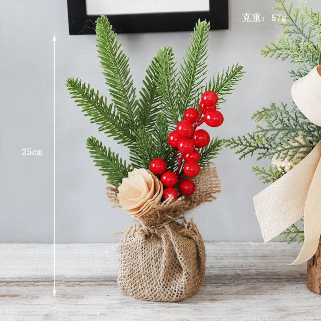 Árbol de Navidad de pino, decoraciones artificiales para ventanas, Festival, árboles en miniatura, decoración de Año Nuevo, plantas en macetas de Navidad