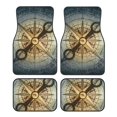 thumbnail image 1 of Balery Vintage Compass Juego de 4 Alfombrillas para Auto, Revestimientos de Caucho Resistente, Diseño Antideslizante, 1 of 7