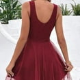 thumbnail image 4 of Blmnix Valentine Dresses for Women Waisted Ball Gown Sparkly Under Dresses Red Sleeveless V-Neck Summer Dress,S, 4 of 7