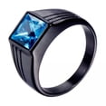 thumbnail image 4 of 6 Colors Stone Engagement Band Ring Men Jewelry Black Anniversary Ring Size 7-13, 4 of 5