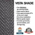 thumbnail image 2 of Shade Pro - Vista Shade - Solar Mesh Sunscreen for 12V Electric RV Awning - Zipper Sun Shade Blocks 85% of Light Without Blocking Your View - Fits Vertical Arm Style Awnings 10' Black, 8' Drop, 2 of 4