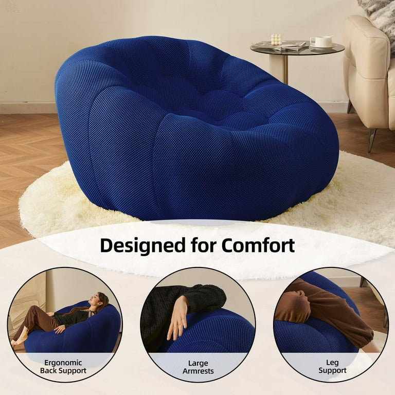 Memory Foam Bean Bag Chair,Light Luxury Curved Couch,Modern Lazy
