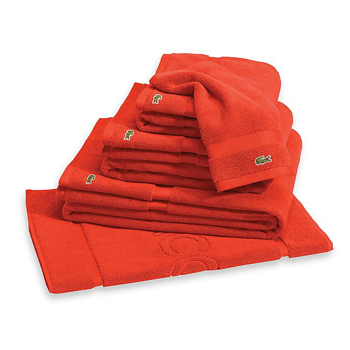 Lacoste Court Bath Towel in Flame 