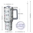 thumbnail image 2 of Gray Christmas House and Tree Pattern Tumbler with Handle and Lid,40oz Double Wall Vacuum Insulated Tumbler,Cups Gift for Women and Men, 2 of 7
