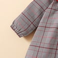 thumbnail image 6 of Mercatoo Baby Girl Spring Long Sleeve Dresses Plaid 𝐒mocked Dress Toddler Doll Collar Dress with Hat 2 Pcs, 6 of 8