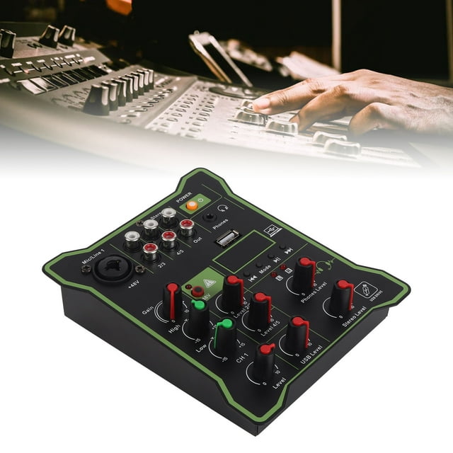 Mezclador de Audio de 5 Canales, Función de Selección de Música Interfaz USB Mini Mezclador de Audio Respuesta Rápida Para Tabletas para Computeras