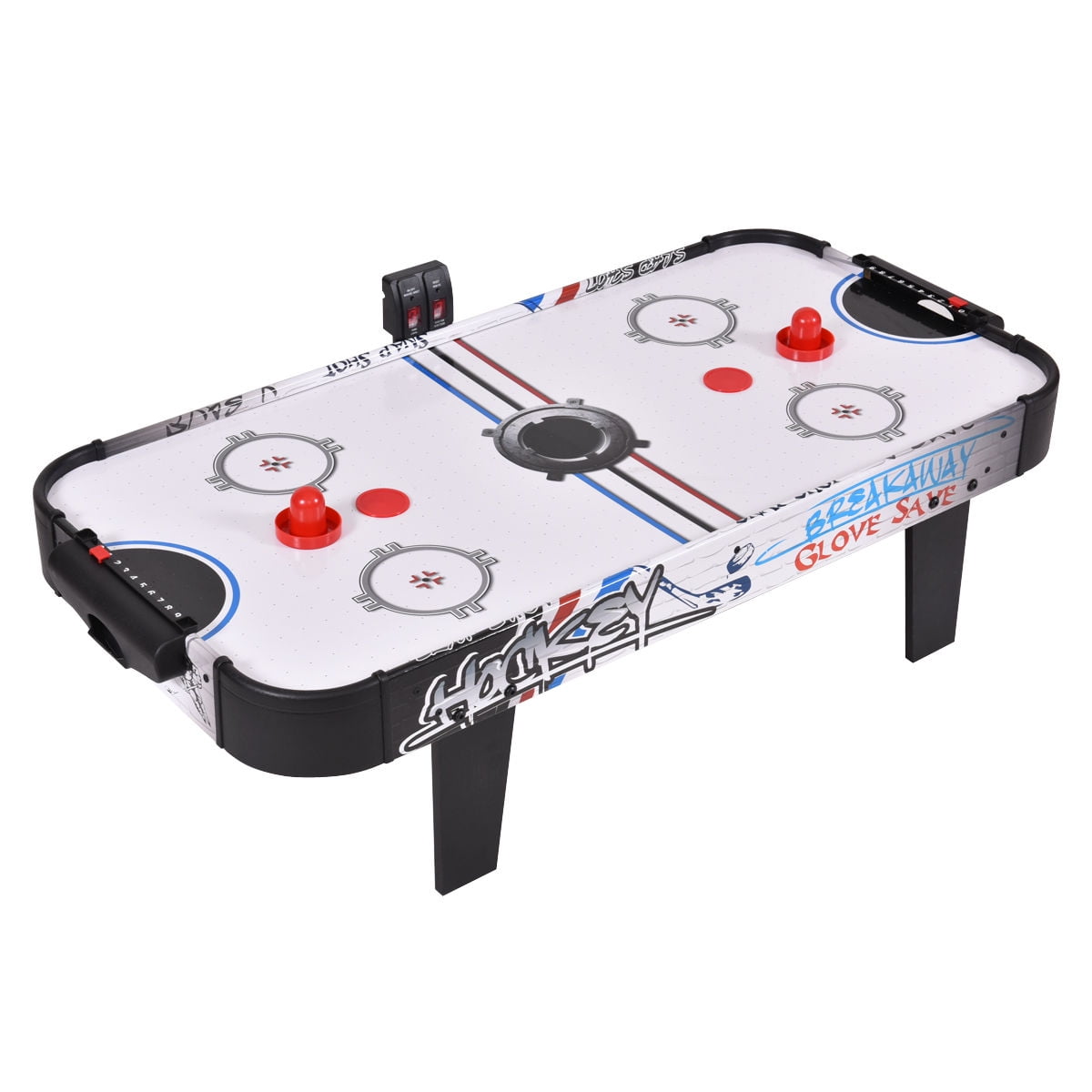 Costway 42 Air Powered Hockey Table Game Room Indoor Sport Electronic Scoring 2 Pushers Walmart Com Walmart Com