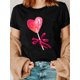 thumbnail image 1 of Women'S Valentine'S Day Casual Crew Neck T-Shirt, Knit Fabric, Short Sleeve with Slight Stretch, Regular Fit, All-Season Top with Cartoon Heart & Bow Love Sugar Print Tee For Adult, Men, Women, Teen,, 1 of 4