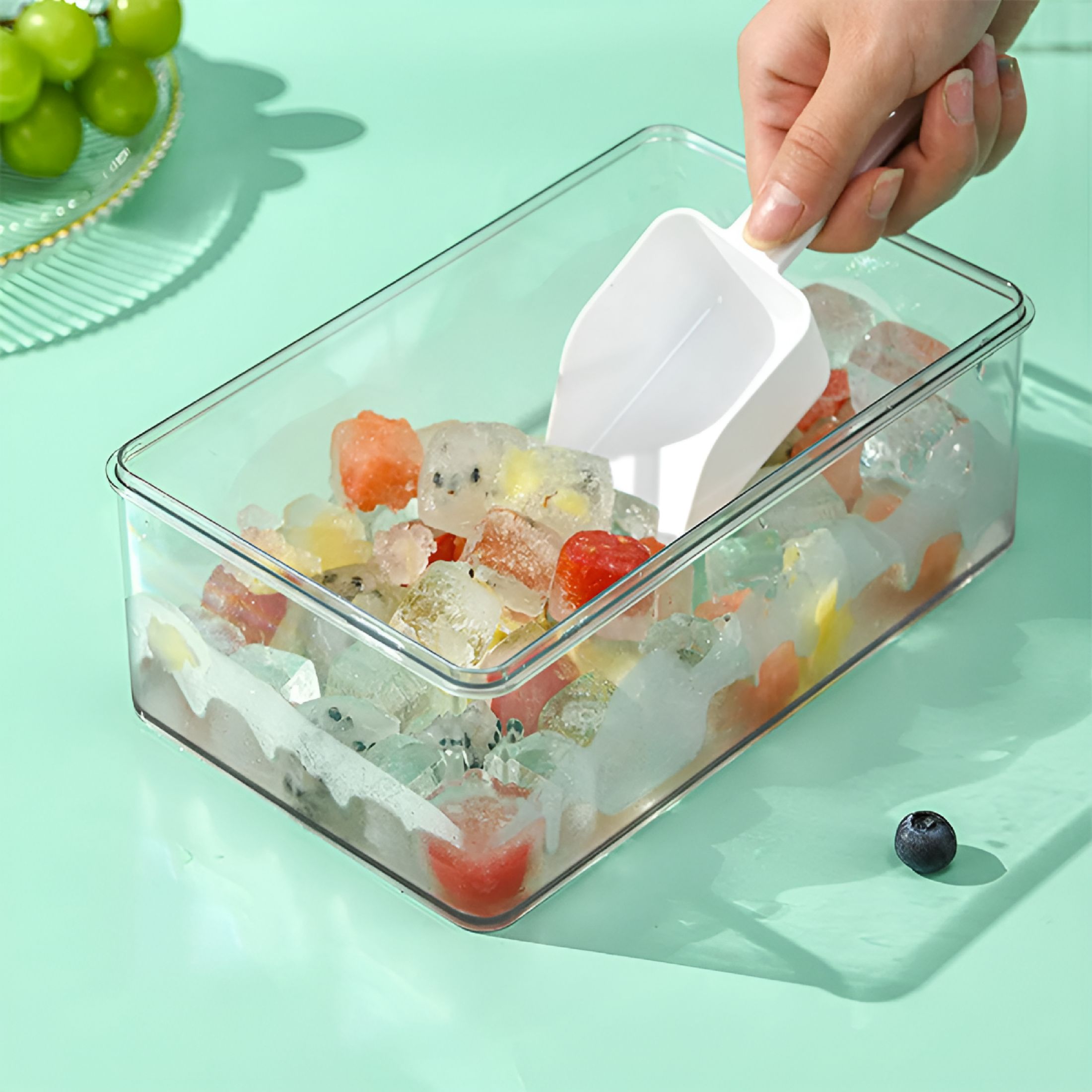 ACDANC 2026 New Ice Cube Tray with Lid and Bin,Ice Trays Ice Maker for Freezer with Container Silicone Ice Cube Tray Mold Easy Release Bpa Free Large Ice Cube Maker for Whiskey,Cocktail