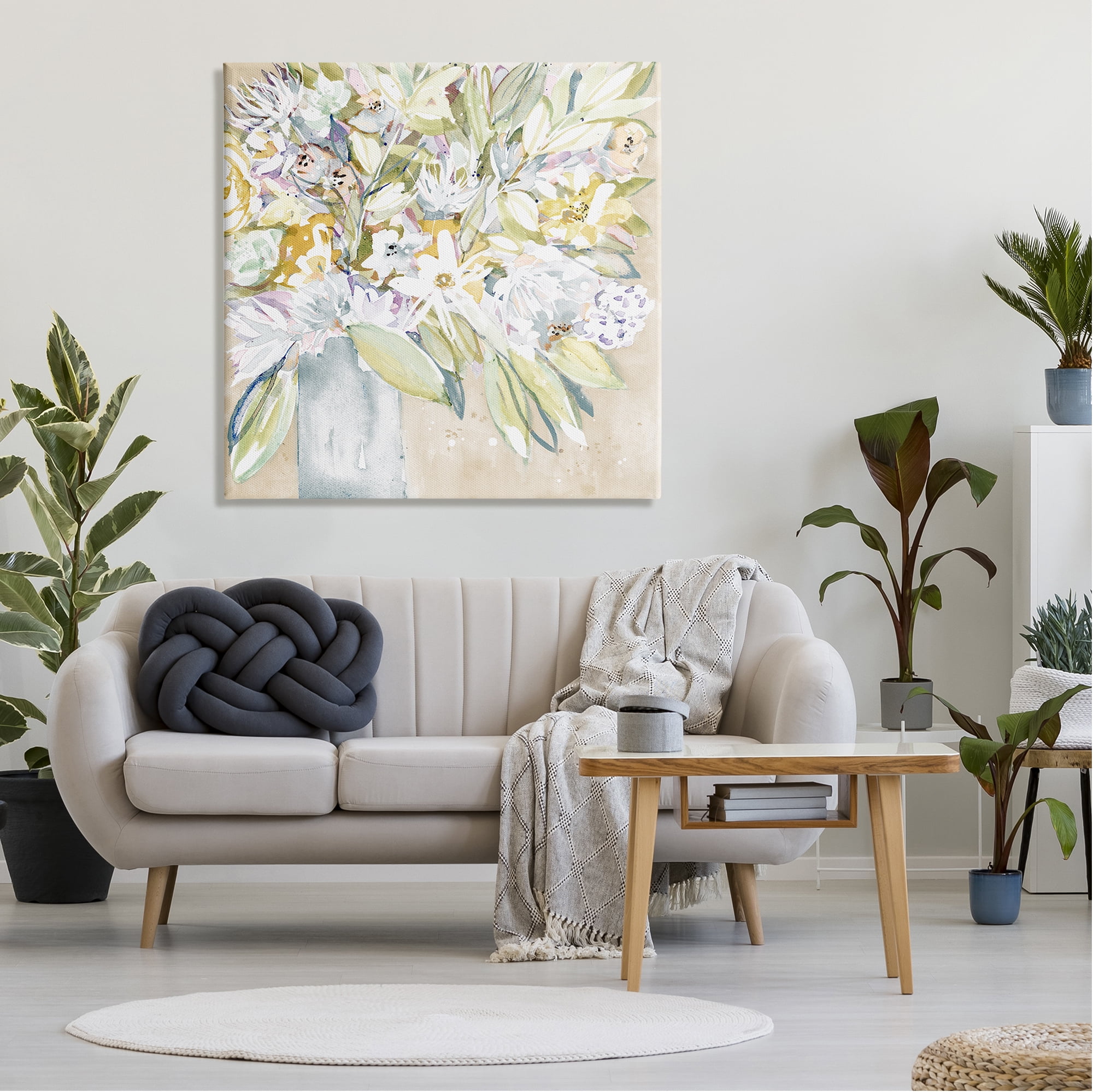 Stupell Industries Abstract Soft Bouquet Botanical & Floral Painting Gallery Wrapped Canvas Art Print Wall Art, 36 x 36