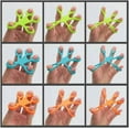 thumbnail image 2 of Finger Ring Exerciser Silicone Humanoid Finger Tensioner Stretcher Rehabilitation Exercise Compression and Decompression Training Device Blue, 2 of 5