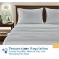 thumbnail image 2 of Casa Platino Full Size Bed Sheets Set - Washed Ultra-Soft Microfiber Full Bed Sheets - Extra Soft - 4 Piece Set - Bedding Sheets & Pillowcases, Full-Ticking Stripe Blue, 2 of 9