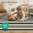 thumbnail image 4 of ODIKA 9'x12' Washable Area Rug Non-Slip, Chair-Friendly Farmhouse Horizontal Lines Doormat Varied Width Striped Border for Dining Room, Basement, Large Office, 4 of 7