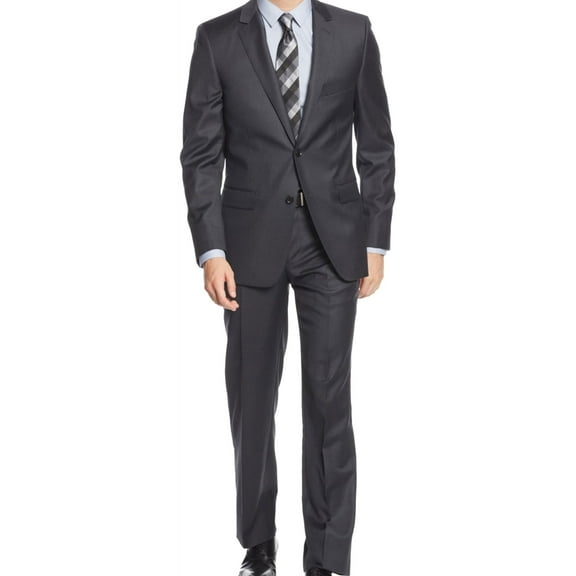 DKNY Mens Extra Slim Fit Two Button Blazer Jacket, Grey, 40 Long