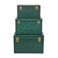 thumbnail image 5 of Sable Set of 3 Trunks with Gold Handles - Green, 5 of 11