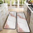 thumbnail image 4 of Kitchen Rugs Sets Of 2,White Marble Rose Gold Line Pattern Anti Fatigue Kitchen Mat Rugs Non Slip Washable,Decorative Kitchen Floor Mats for Kitchen,Sink,Laundry,17"x47"+17"x47", 4 of 5