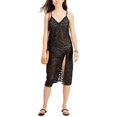 thumbnail image 1 of Miken Juniors Lurex Robe Midi à Imprimé Animal, Noir, TG, 1 of 6