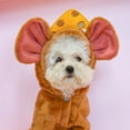 thumbnail image 3 of PRAETER Pet Dog Costume Cute Plus Velvet Warm Cheese Mouse Big EarsHoodies Coat Winter Warm Fleece Puppy Dog Clothes for Cat French Bulldog Chihuahua Small Dog Clothing, 3 of 8