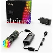 Twinkly Strings App Controlled Green Wire Christmas Light String Indoor and Outdoor Smart Home Lighting Decoration, Multicolor, 150 RGB LED, 39.5ft