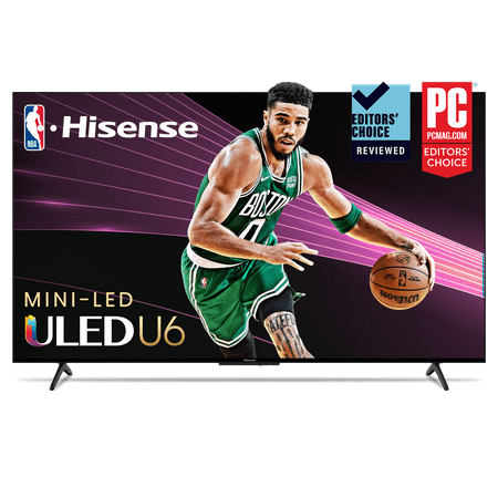 Hisense 55" Class U6 Series Mini-LED ULED 4K UHD Google Smart TV (55U6K, 2023 Model) - QLED, Full Array Local Dimming, HDR 10+, Dolby Vision IQ, 240 Motion Rate, Game Mode Plus VRR