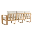 thumbnail image 5 of ReNest Outdoor Patio 3-Seater Sofa, Aluminum Wood-Grain Couch with 6.3" Thick Olefin Cushions, Rustproof & Water-Repellent, Cream, 5 of 8