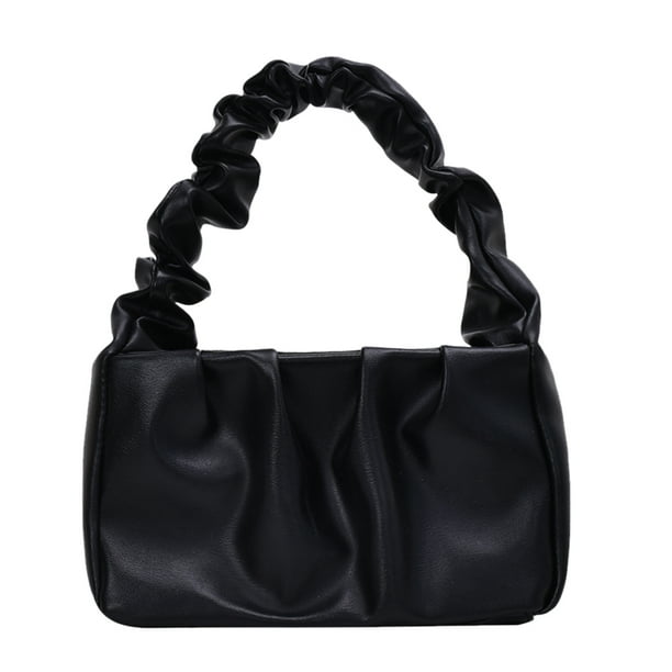 ruffle leather purse