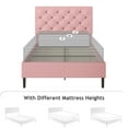 thumbnail image 5 of 4 Ever Winner Pink Upholstered Platform Twin Bed Frame with Button Tufted Headboard, 5 of 7