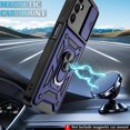 thumbnail image 7 of Compatible with Galaxy A14 5G Phone Case,Samsung A14 5G Case with HD Screen Protector with Slide Camera Cover, 360°Rotation Ring Kickstand [Military Grade] Case for Galaxy A14 5G,Blue, 7 of 7