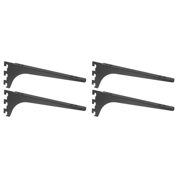 4Pack Adjustable Shelf Brackets, 8.5" Single Track System Heavy Duty Shelving Brackets Metal Stands for Closet, Bookshelf, Store Shelving, Black