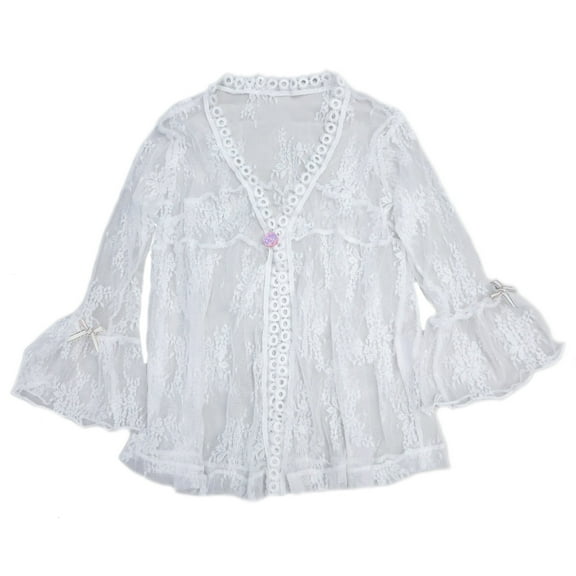 Wenchoice White Lace Wrap Top Girl'S L(5Y-6Y)