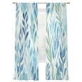 thumbnail image 6 of Blue Green Leaf Sheer Curtains for Living Room Bedroom Summer Vintage Watercolor Plant Sheer Curtains 108 Inch Long 2 Panels Set Light Filtering Curtain Window Treatments Drapes for Dining Room, 6 of 6