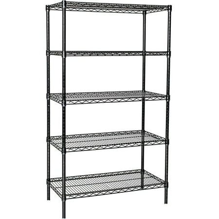 

18 Deep x 42 Wide x 86 High 5 Tier Black Starter Shelving Unit