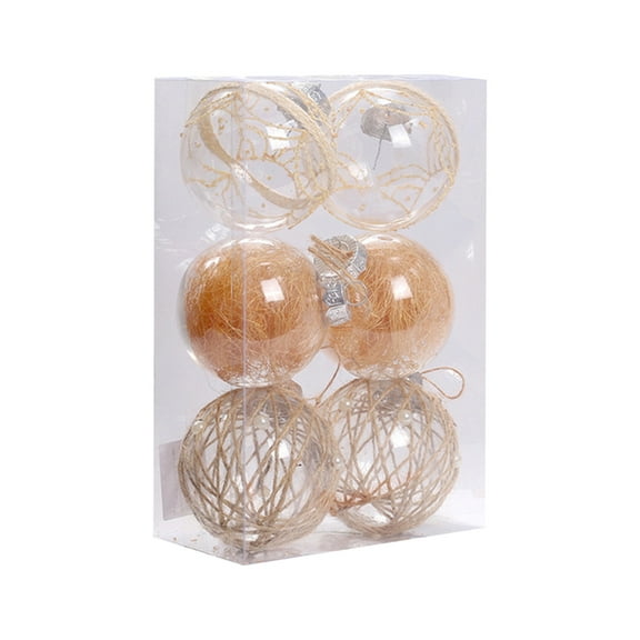 Holloyiver Christmas Ball Ornaments, 3.14'' Shatterproof Clear Plastic Christmas Ornaments Hanging Christmas Tree Decorations Delicate Glitter Set for Xmas Party Home Holiday Decor in 6 Styles