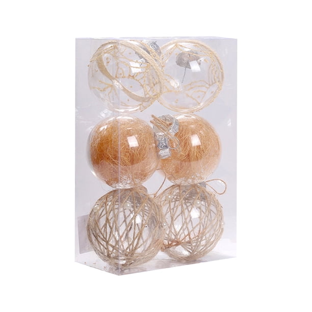 Adornos Navideños de Bolas, Diseño de Plástico Irresponsable, Juego de 6, Elegante Decoración para Árbol, Decoración para Bodas, Múltiples, Tamaño de 8 Cm, Seguros y Duraderos.
