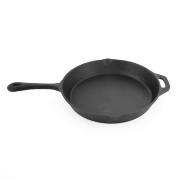 ForHauz Pre-Seasoned Cast-Iron Skillet, 12", Black