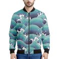 thumbnail image 3 of Chaquetas con estampado 3D de olas del océano vintage, ropa para hombre, sudadera holgada de primavera, chaqueta bomber informal con cremallera, ropa de calle, abrigo, 3 of 5
