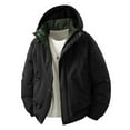 thumbnail image 1 of Jackets for Men Solid Thick Hooded Waterproof Long Sleeve, 1 of 5