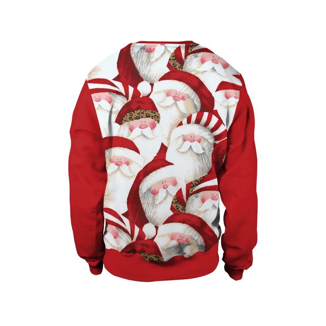 Suéter de cuello redondo de manga larga para el día de Navidad Pompotops oipoqjl18716