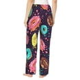 thumbnail image 3 of Uemuo Donuts1 Pattern Women's Wide Leg Palazzo Lounge Pants with Pockets Light Weight Loose Comfy Casual Pajama Pants-XX-Large, 3 of 9