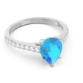 thumbnail image 3 of 2.30 Carat (F-G/VS1) Wonderful Natural Diamond Blue Topaz Gemstone Bridal Ring for Women Solid 18K White Gold Size 3 by Diamond-Capitals, 3 of 8