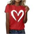 thumbnail image 5 of Xuyuer Women's Lover Printed T-shirt Round Neck Short Sleeved Top, 5 of 5