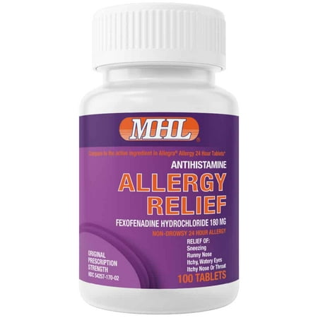 Allergy Relief 100 Count | Fexofenadine HCl 180 mg | Non-Drowsy Antihistamine | Tablets Allergy Relief 100 Count | Fexofenadine HCl 180 mg | Non-Drowsy Antihistamine | Tablets Magno-Humphries Allergy Relief | Fexofenadine HCl 180mg | 100 Count Non-Drowsy Tablets Compare to the active ingredient in Allegra Allergy Provides temporarily relief from symptoms due to hay fever or other upper respiratory allergies: runny nose  sneezing  itchy watery eyes  itching of the nose or throat. Non-drowsy formula to keep you on the go 24-hour support