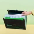thumbnail image 5 of 12-Pocket Expandable Accordion File Folder - Durable Polypropylene - with Handle & Label Stickers - for Sheet Music, Exams & Office Docs - Fits A4/Letter - Green, 5 of 6