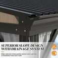 thumbnail image 3 of Howsvn 10' x 12' Lean to Hardtop Gazebo for Patio - Aluminum Frame Gazebos Pergola with Sloping Metal Roof, Outdoor Wall-Mounted Canopy Awnings to House for Patio, Garden, Lawn, Backyard Deck, 3 of 5