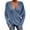Blue, variant on Women's Cross-Front V-Neck Sweater, Long-Sleeve Wrap-Style Knit Pullover, Oversized Loose-Fit Casual Top, Fall/Winter Elegant Sweater Dark Gray S