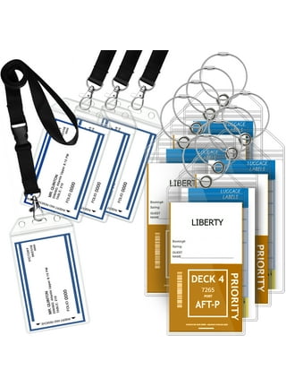 4 Packs Cruise Luggage Tag Holders for Carnival, NCL & Princess Cruise,  Cruise Essentials by Cruise Crew Members, Blank, 6.5x3.5 inches