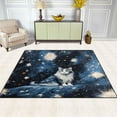thumbnail image 3 of Cat Blue Area Rug Washable 80 x 58 Floor Carpet Mat Non Slip for Bedroom Living Room Home Decor, 3 of 7
