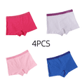 thumbnail image 2 of LYMAYTER Toddler Little Girls Solid Cotton Boxer Briefs Mid Waist Soft Lightweight Casual 4pcs, 2 of 8
