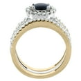 thumbnail image 2 of 14K Gold Natural Black Onyx 3-Piece Ring Set Two-tone Round 6mm Halo Diamond, size 5.5, 2 of 4